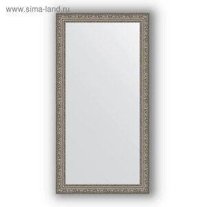 Зеркало в багетной раме - виньетка состаренное серебро 56 мм, 54 х 104 см, Evoform