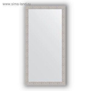 Зеркало в багетной раме - волна алюминий 46 мм, 51 х 101 см, Evoform