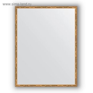 Зеркало в багетной раме - золотой бамбук 24 мм, 67 х 87 см, Evoform