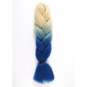ZUMBA Канекалон двухцветный, гофрированный, 60 см, 100 гр, цвет блонд/синий (BY46)