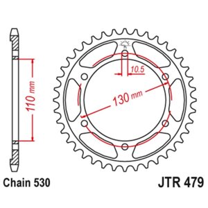 Звезда ведомая JT sprockets JTR479-41, цепь 530, 41 зубье