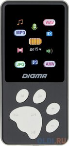 1132617 Плеер Hi-Fi Flash Digma S4 8Gb черный/серый/1.8/FM/microSDHC