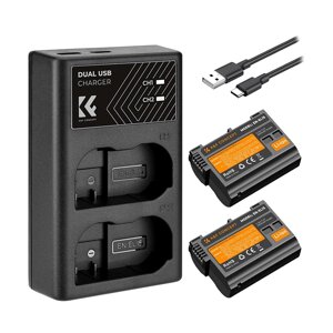 2 аккумулятора EN-EL15 + зарядное устройство K&F Concept KF28.0012