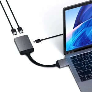 Адаптер satechi type-C dual HDMI для macbook серый ST-tcdham