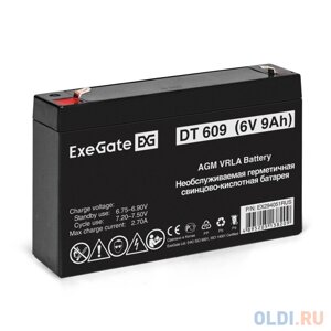 Аккумуляторная батарея ExeGate DT 609 (6V 9Ah, клеммы F1)