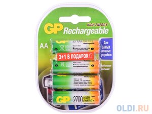 Аккумуляторы HR6/AA GP 270AAHC3/1-2CR4 2700mah 3+1шт