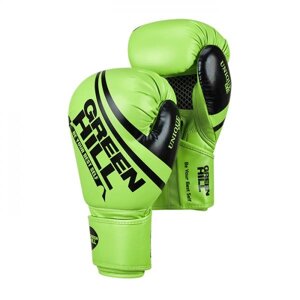 BGU-2308 Боксерские перчатки UNIQUE зелено-черные, 14oz