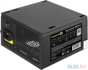 Блок питания 400W exegate 80 PLUS 400PPH-LT (ATX, APFC, кпд 82%80 PLUS), 12cm fan, 24pin, 4+4pin, PCI-E, 3xsata, 3xide, RTL (color box), black)
