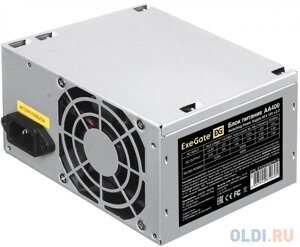 Блок питания 400W ExeGate AA400 (ATX, PC, 8cm fan, 24pin, 4pin, 2xSATA, IDE, кабель 220V в комплекте)