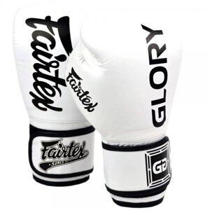 Боксерские перчатки Glory White/Black, липучка, 14 OZ