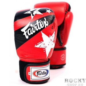 Боксерские перчатки Nation Print, красные, 10 oz