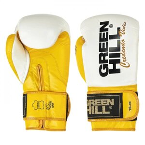 Боксерские перчатки ULTRA бело-желтые, 12oz