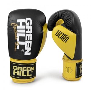 Боксерские перчатки ULTRA черно-желтые, 12oz