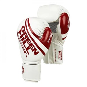 Боксерские перчатки UNIQUE бело-красные, 16oz