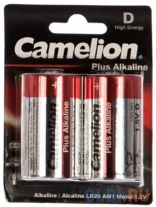 CamelionLR20 Plus Alkaline BL-2 (LR20-BP2, батарейка,1.5В) (2 шт. в уп-ке)