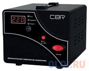 CBR Стабилизатор напряжения CVR 0207, 2000 ВА/1200 Вт, диапазон вход. напряж. 140–260 В, точность стабилизации 8%LED-индикация, вольтметр, 2 евророз