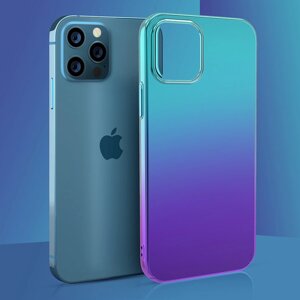 Чехол PQY Aurora для iPhone 12 Pro Max Синий-Фиолетовый Kingxbar IP 12/12 Pro Max Aurora Series (Blue-Pur