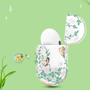 Чехол PQY Flora для Apple AirPods Pro Зелёный Kingxbar Flora Series Airpods Pro Case-Green