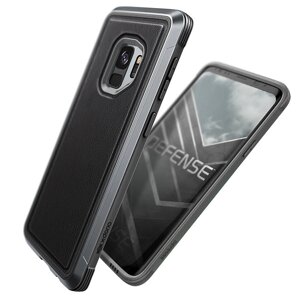Чехол X-Doria Defense Lux для Galaxy S9 Чёрная кожа 468169