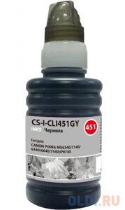 Чернила cactus CS-I-CLI451GY серый 100мл для canon pixma ip8740/MG6340/MG6440/MG6640/MG7140/MG7540