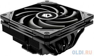 Cooler ID-COOLING IS-55 BLACK LGA1700/1200/115X/AM5/AM4 низкопрофильный высота 55mm (27шт/кор, TDP 125W, PWM, 5 тепл. трубок + медная база, FAN 120mm,