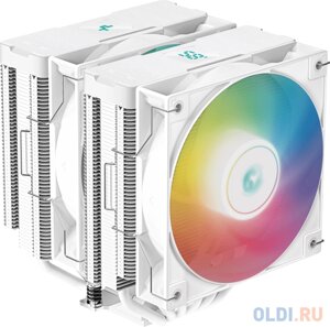 Deepcool AG620 digital WH ARGB LGA1700/1200/115X/AM5/AM4 (8шт/кор, TDP 260W, PWM, DUAL fan 120mm, 6 тепл. трубок, белый) RET