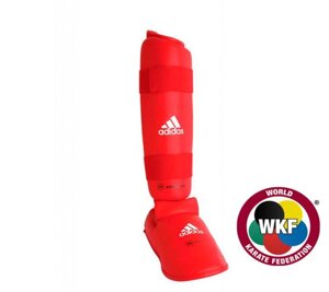 Детские защита голени и стопы WKF Shin & Removable Foot, красная