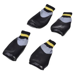 Для собак Грызлик Ам Прорезиненные теплые носки серые с желтым A-56мм, B-68мм, C-45мм, D-130мм серый 2xl