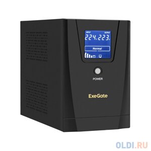 Exegate EP285509RUS ибп exegate specialpro smart LLB-1600. LCD. AVR. C13. RJ. USB 1600VA/950W, LCD, AVR, 6*IEC-C13, RJ45/11, USB, black