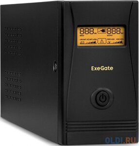 Exegate EP285580RUS ибп exegate specialpro smart LLB-600. LCD. AVR. EURO. RJ. USB 600VA/360W, LCD, AVR, 2 евророзетки, RJ45/11, USB, black