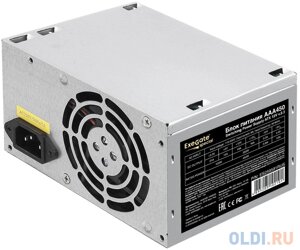 Exegate ES259591RUS-S Блок питания AAA450, ATX, SC, 8cm fan, 24p+4p, 2*SATA, 1*IDE + кабель 220V с защитой от выдергивания