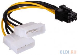 Exegate EX138937RUS Переходник питания PCI-Express 6pin (от 2х разъемов Molex (IDE) блока питания), 15см Exegate