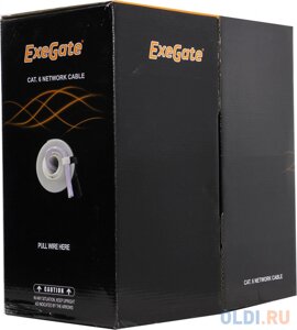 Exegate EX281813RUS кабель exegate UTP4-C6-CU-S23-IN-PVC-GY-305 UTP 4 пары кат. 6 медь, 23AWG, бухта 305м, серый PVC