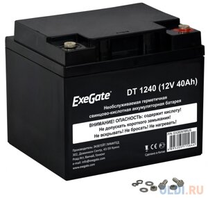Exegate EX282977RUS Exegate EX282977RUS Аккумуляторная батарея ExeGate DTM 1240 L (12V 40Ah), клеммы под болт М5