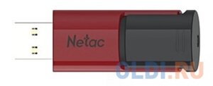 Флеш Диск Netac U182 Red 16Gb NT03U182N-016G-30RE, USB3.0, сдвижной корпус, пластиковая чёрно-красная