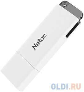 Флеш Диск Netac U185 64Gb NT03U185N-064G-20WH, USB2.0, с колпачком, пластиковая белая