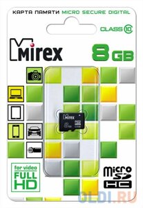 Флеш карта microSD 8GB Mirex microSDHC Class 10