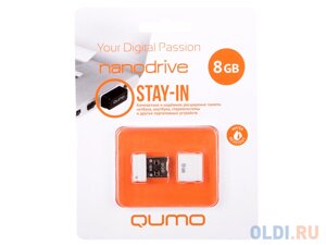 Флешка USB 8gb QUMO nanodrive USB2.0 белый QM8gud-NANO-W