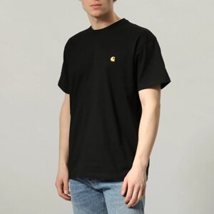 Футболка carhartt WIP S/S chase T-shirt black / gold 2022