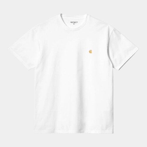 Футболка carhartt WIP S/S chase T-shirt white/gold