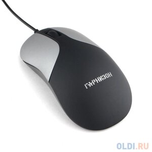 Гарнизон Мышь GM-215, USB, чип- Х, черный/серый, soft touch, 1000 DPI, 2кн. колесо-кнопка