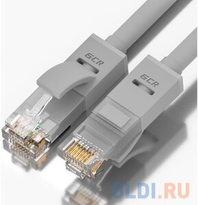 GCR Патч-корд прямой 13.0m UTP кат. 5e, серый, позолоченные контакты, 24 AWG, литой, ethernet high speed 1 Гбит/с, RJ45, T568B, GCR-51516