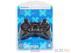 Геймпад проводной Defender Omega USB, 12 кнопок, 2 стика