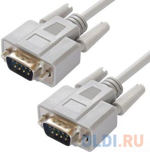 Greenconnect Кабель 15.0m 0-модемный COM, DB9/DB9 9M/9M, серый, 30 AWG, GCR-DB902-15m