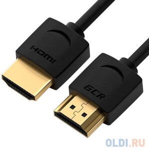 Greenconnect кабель SLIM 3.0m HDMI 2.0, черный slim, OD3.8mm, HDR 4:2:2, ultra HD, 4K 60 fps 60hz, 3D, AUDIO, 18.0 гбит/с, 32/32 AWG, GCR-51597