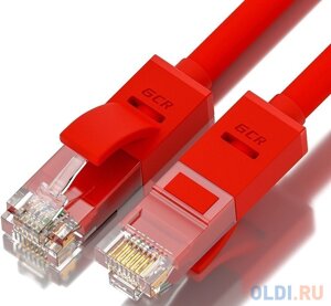 Greenconnect Патч-корд прямой 0.5m, UTP кат. 5e, красный, позолоченные контакты, 24 AWG, литой, GCR-LNC04-0.5m, ethernet high speed 1 Гбит/с, RJ45, T56