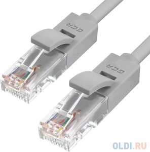 Greenconnect Патч-корд прямой 1.8m, UTP кат. 5e, серый, позолоченные контакты, 24 AWG, литой, GCR-LNC03-1.8m, ethernet high speed 1 Гбит/с, RJ45, T568B