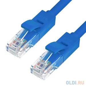 Greenconnect Патч-корд прямой, малодымный LSZH 5.0m UTP кат. 5e, синий, 24 AWG, литой, ethernet high speed 1 Гбит/с, RJ45, T568B, GCR-50682(GCR-50682)