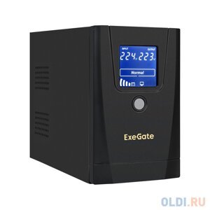 Ибп exegate specialpro smart LLB-1000. LCD. AVR. 1SH. 2C13 1000VA/550W, LCD, AVR, 1*schuko+2*C13, металлический корпус, black
