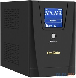 Ибп exegate specialpro smart LLB-1500. LCD. AVR. 2SH. 3C13 1500VA/950W, LCD, AVR, 2*schuko+3*C13, металлический корпус, black